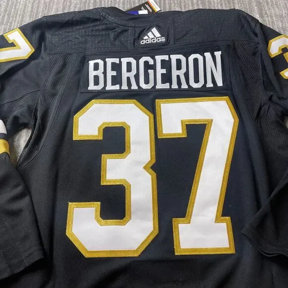 Boston Bruins Patrice Bergeron Jersey Mens 50 Adidas 100th Anniversary Authentic